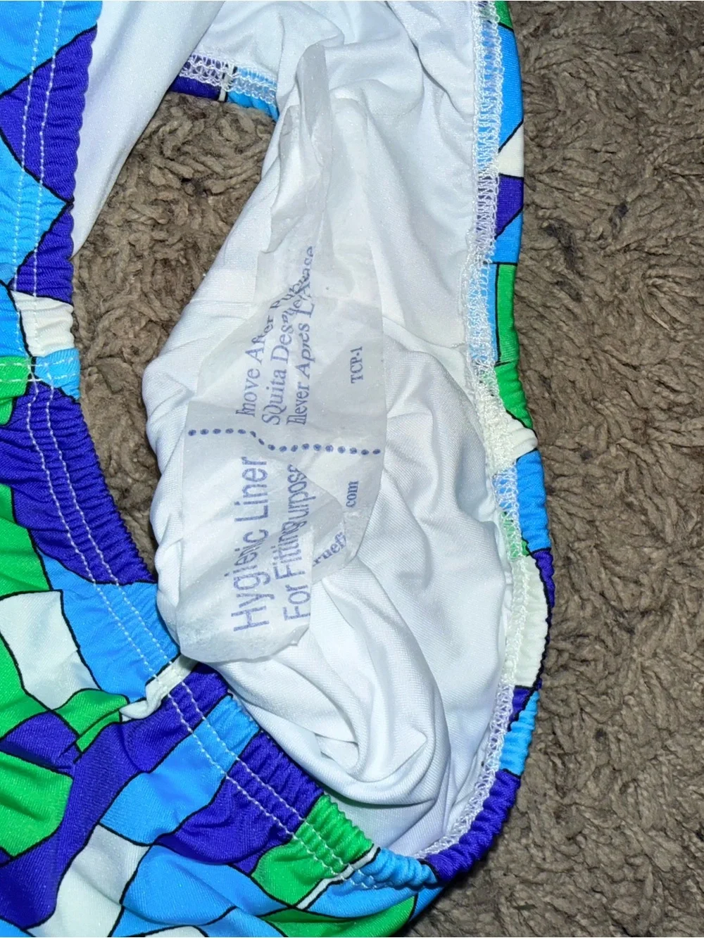 Resort brand Blue & Green Patterned Halter Swim Top